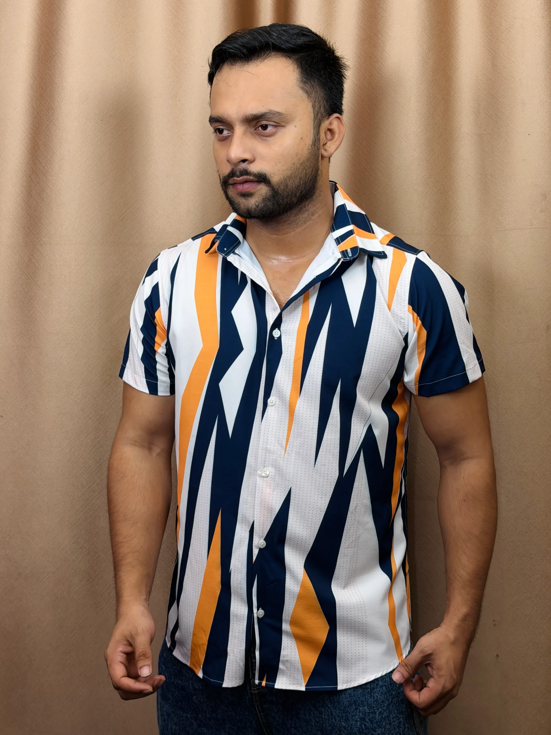 Navy Fusion Stripe Shirt 04